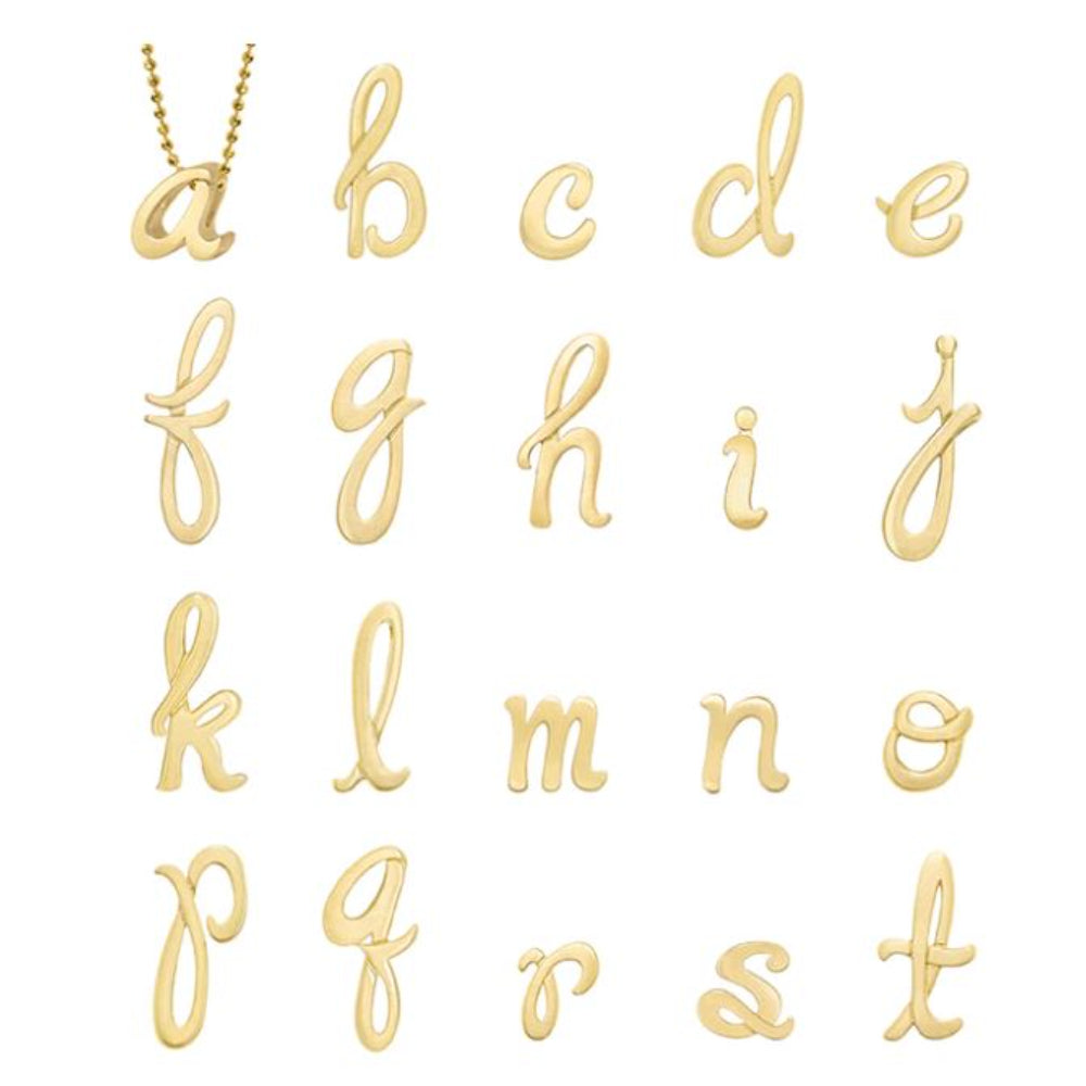 14k Yellow Gold Alex Woo Little Autograph Letter Pendant for Signature Style Jewelry