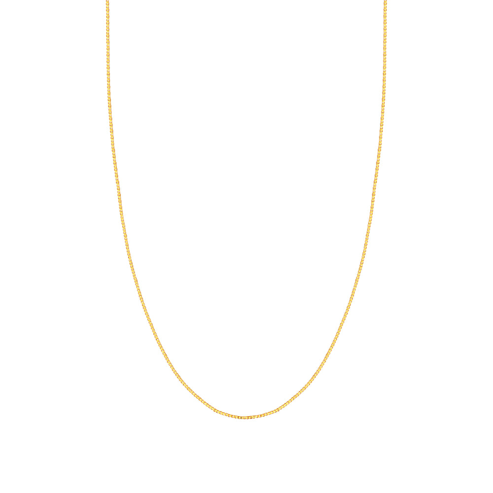 22-Inch 14kt Gold Box Chain Jewelry for Women and Men