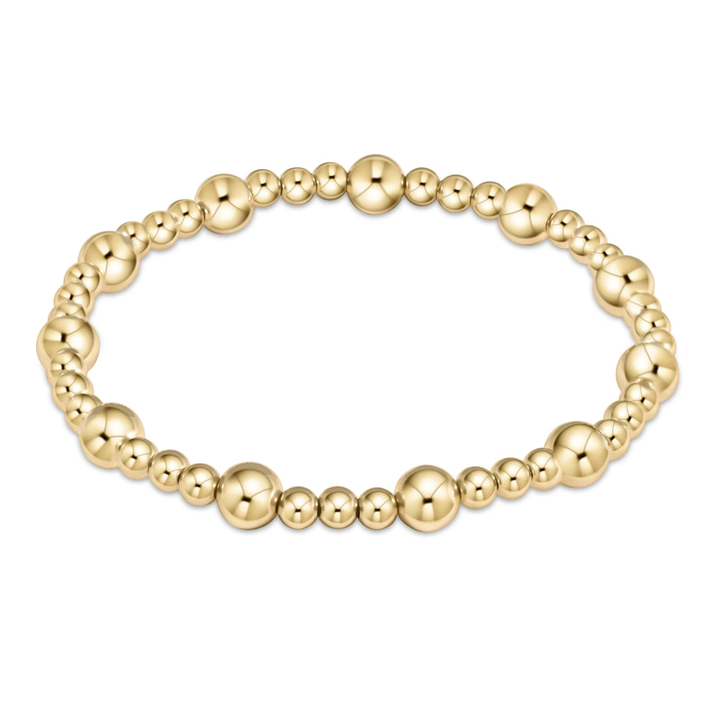 Ennewton Gold 6mm Classic Sincerity Pattern Beaded Bracelet - 6.25 Inches