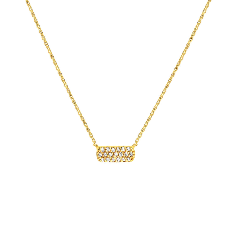 14k Gold Diamond Mini Dog Tag Necklace for Fashion Statement