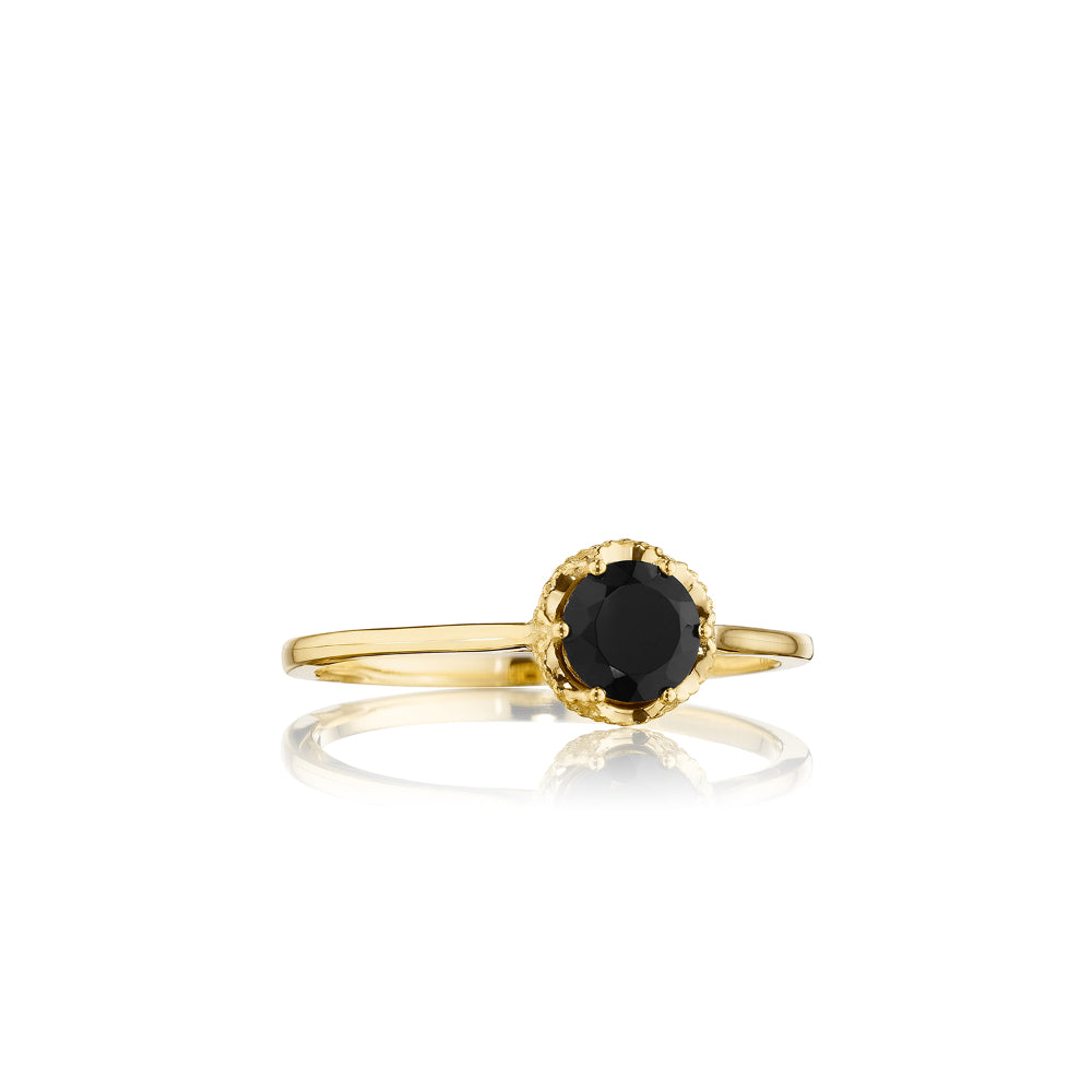 Tacori Delicate 14k Gold Petite Gemstone Crescent Crown Ring