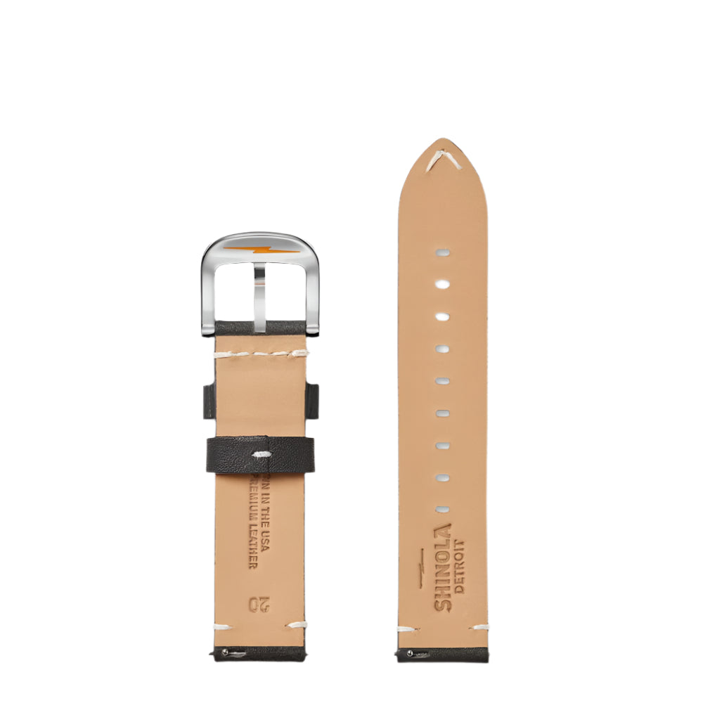 Shinola 20mm Black Premium Leather Watch Strap, 115mm x 75mm