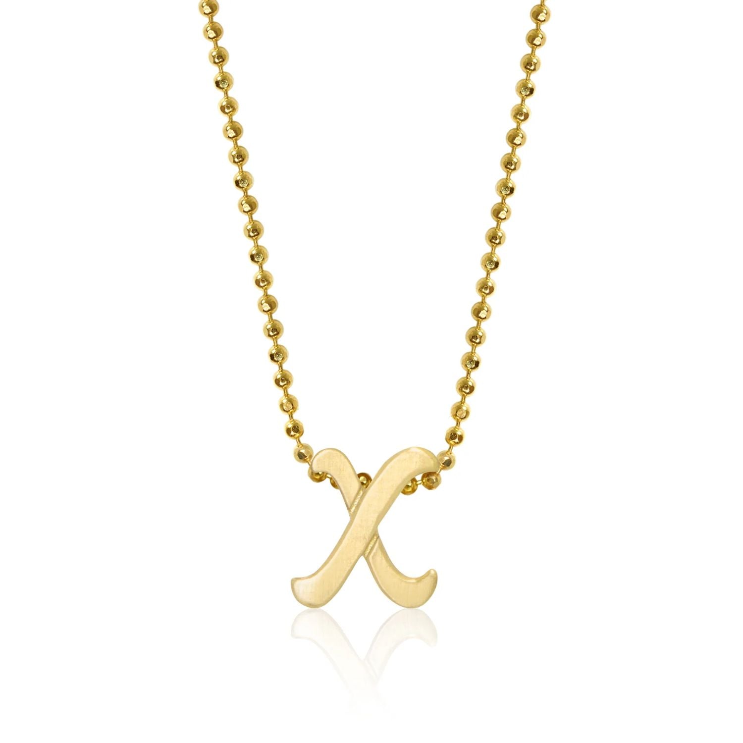 14k Yellow Gold Alex Woo Little Autograph Letter Pendant for Signature Style Jewelry