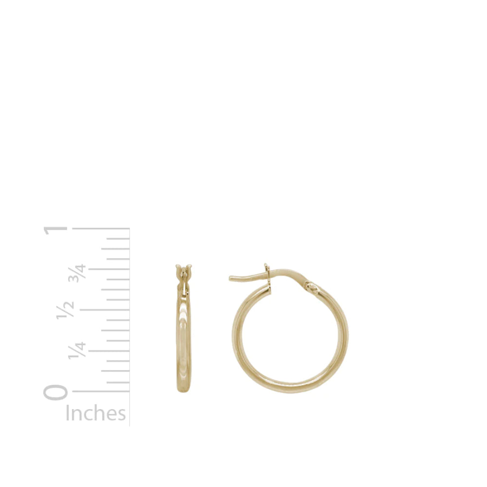 Stylish 14k Gold 15mm Circular Hoop Earrings for Fashionable Wear