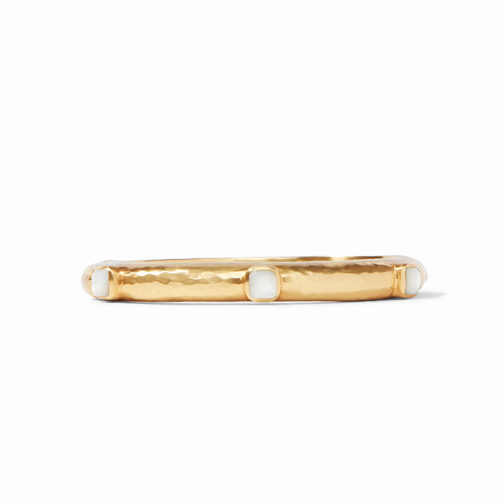 Julie Vos Catalina Hinge Bangle Jewelry - Imported Gemstone and Mother of Pearl Design