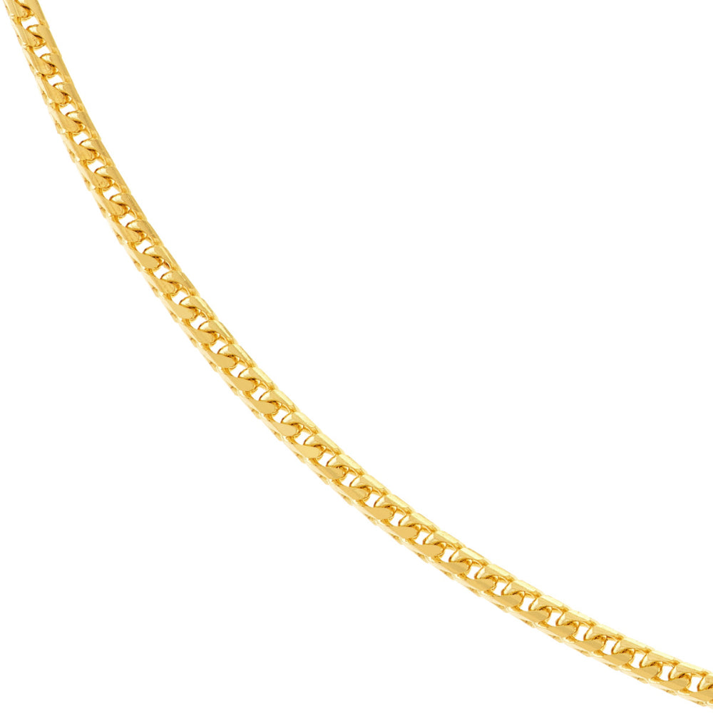 14k Gold 1.55mm Franco Chain for Stylish Layering or Solo Wear