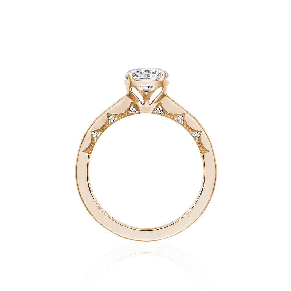 Tacori 14k Rose Gold Coastal Crescent Round Solitaire Engagement Ring Setting
