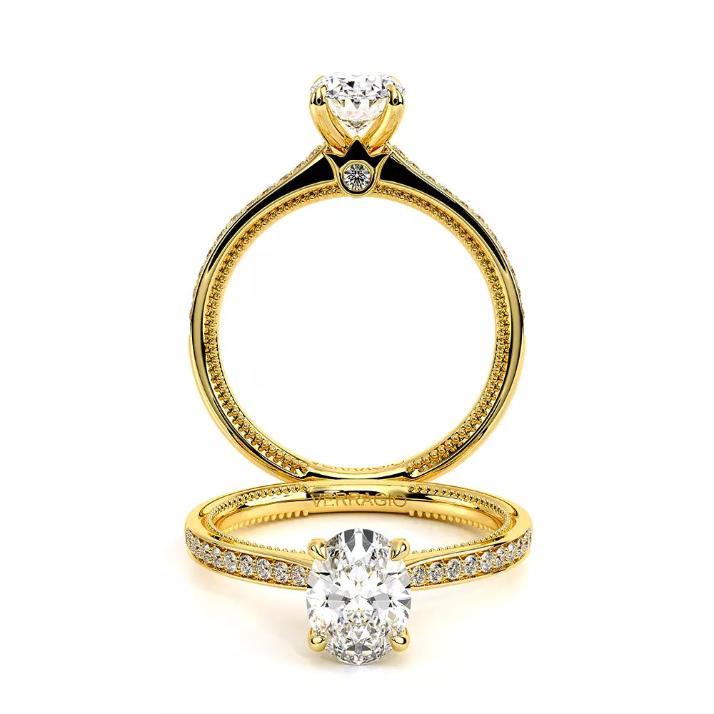 Verragio 14k Gold Oval Diamond Renaissance Engagement Ring with Sparkling Band
