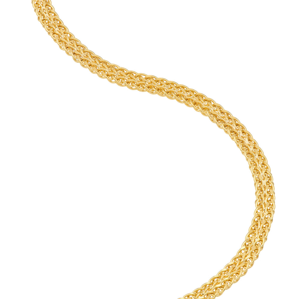 Elegant 14k Gold Double-Row Wheat Chain Bracelet for Timeless Style