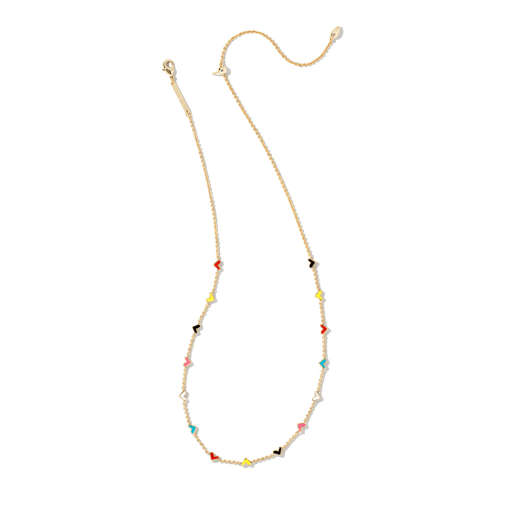 Kendra Scott Gold Multi Mix Haven Strand Heart Necklace - A Stylish Jewelry Piece