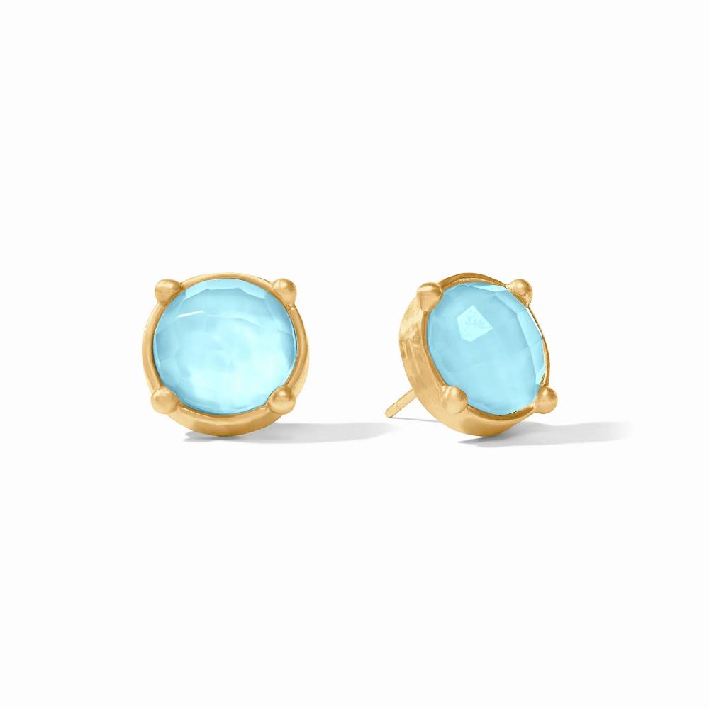 Julie Vos Honey-Style Stud Earrings with Sparkling Gemstone