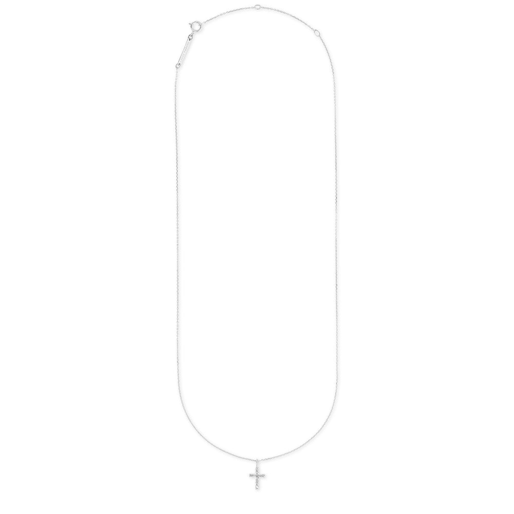 Kendra Scott 14k Gold Cross Pendant Necklace Adorned with White Diamonds - A Timeless Jewelry Piece