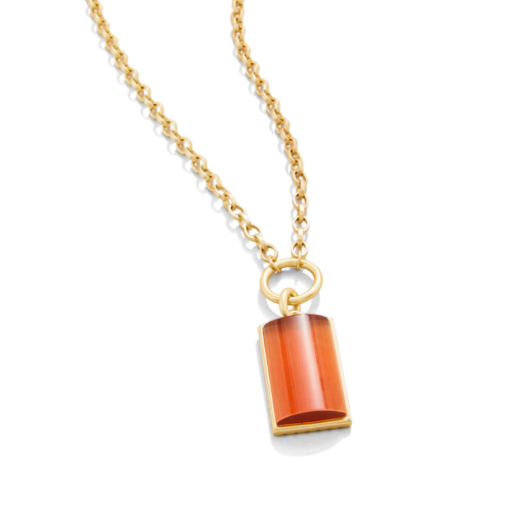 18kt Matte Gold Plated Optic Sunstone Highlands Necklace by Spartina 24
