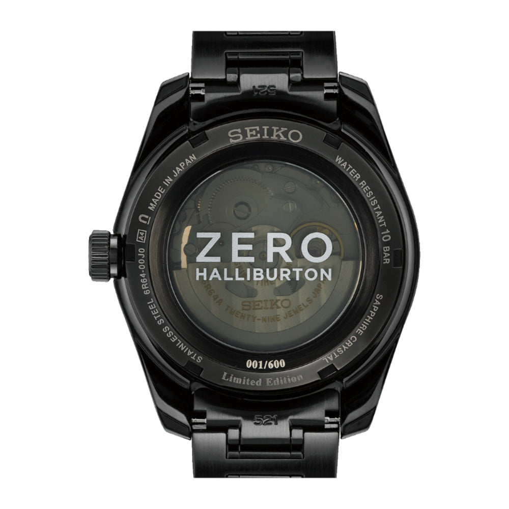 Limited Edition Seiko Presage Zero Halliburton Black GMT Automatic Men's Watch
