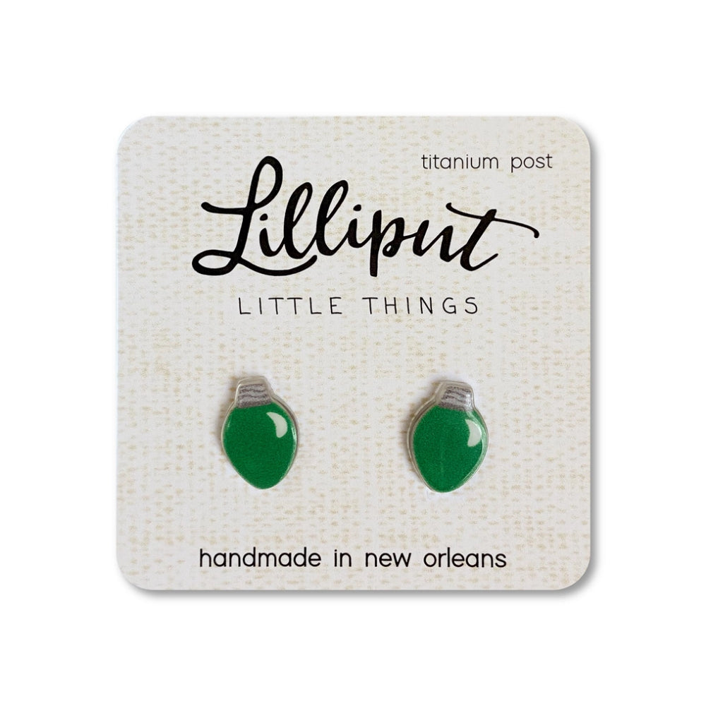 Charming Lilliput Little Things Christmas Themed Bulb-Shaped Earrings for All-Day Wear