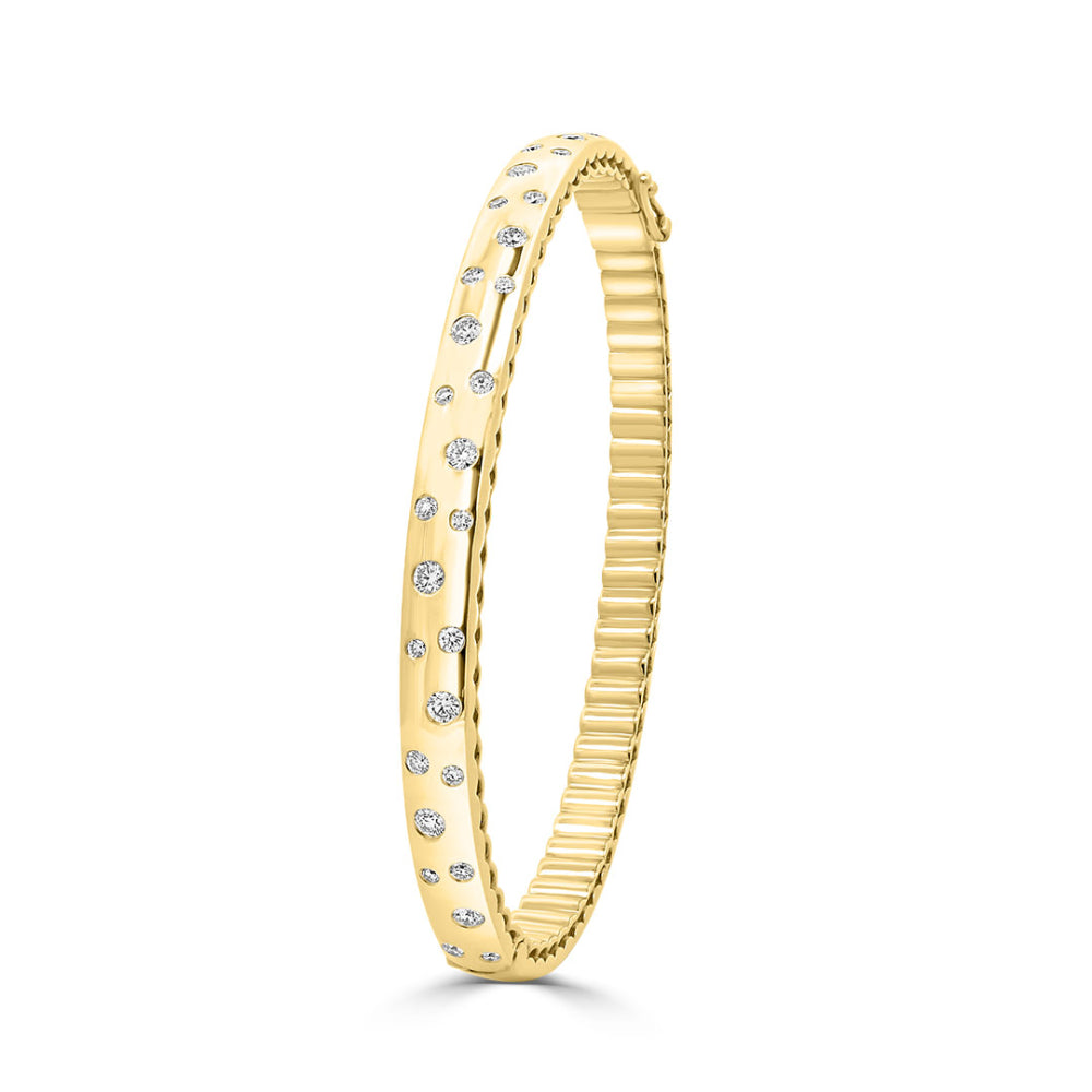 Exquisite 18k Gold Diamond Bangle Bracelet by Jack Kelege