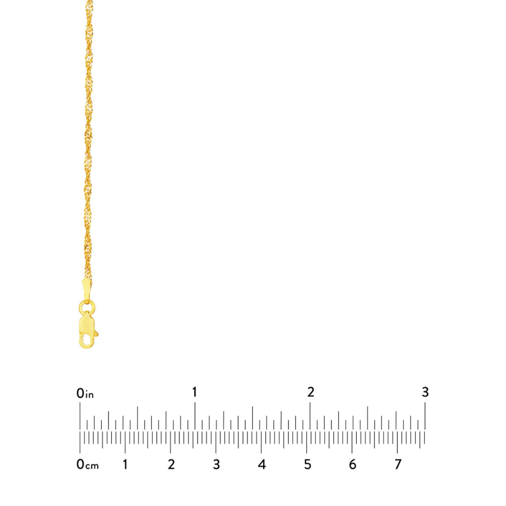 18-Inch 14k Yellow Gold Elegant Twisted Singapore Chain