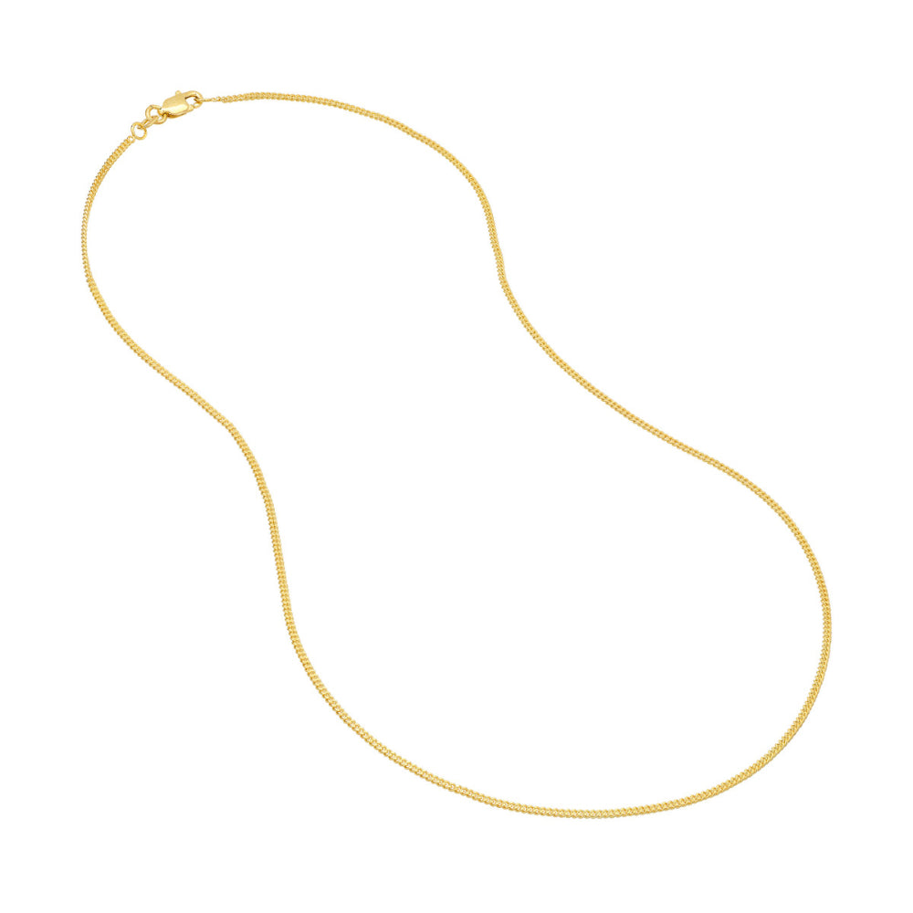 18-Inch 14k Yellow Gold Curb Link Chain Necklace for Daily Wear