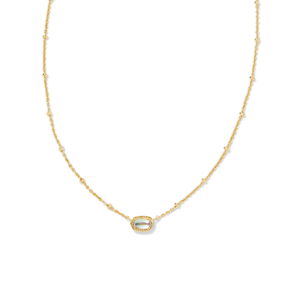 Kendra Scott Dichroic Glass Mini Elisa Short Gold Satellite Pendant Necklace