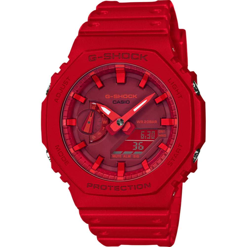 G-Shock GA-2100 Series Analog/Digital Watch, Vibrant Red Color