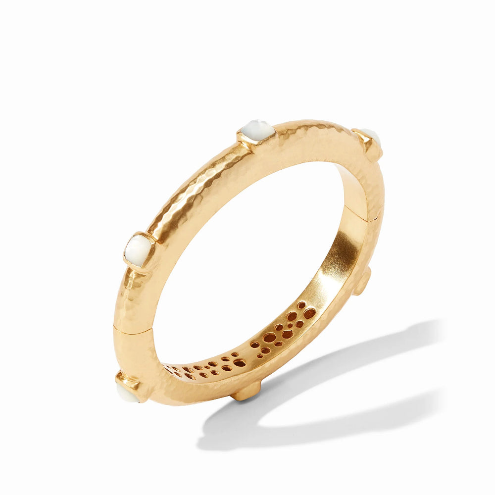 Julie Vos Catalina Hinge Bangle Jewelry - Imported Gemstone and Mother of Pearl Design