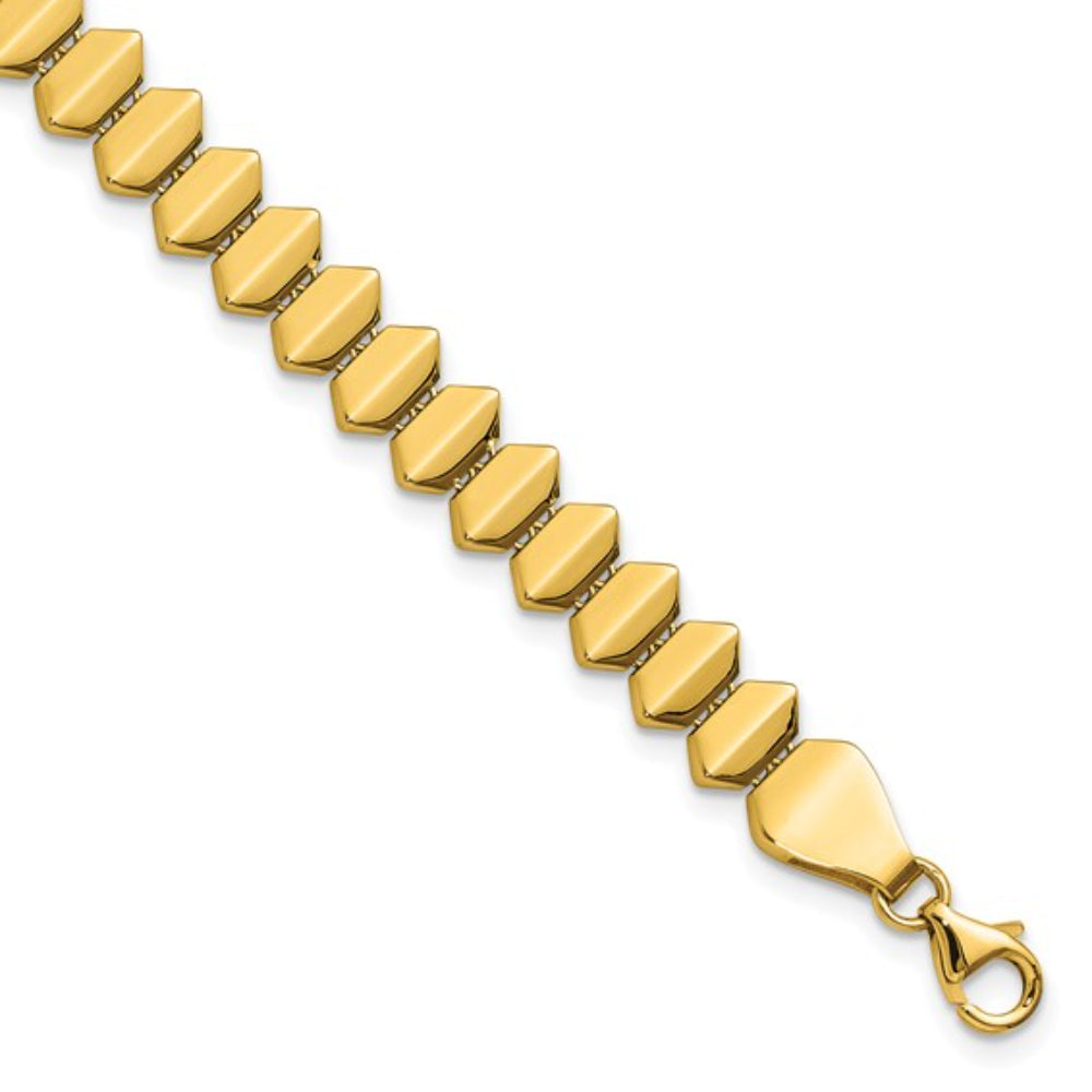 Exquisite 14k Gold Fancy Geometric Link Style Bracelet for Jewelry Lovers