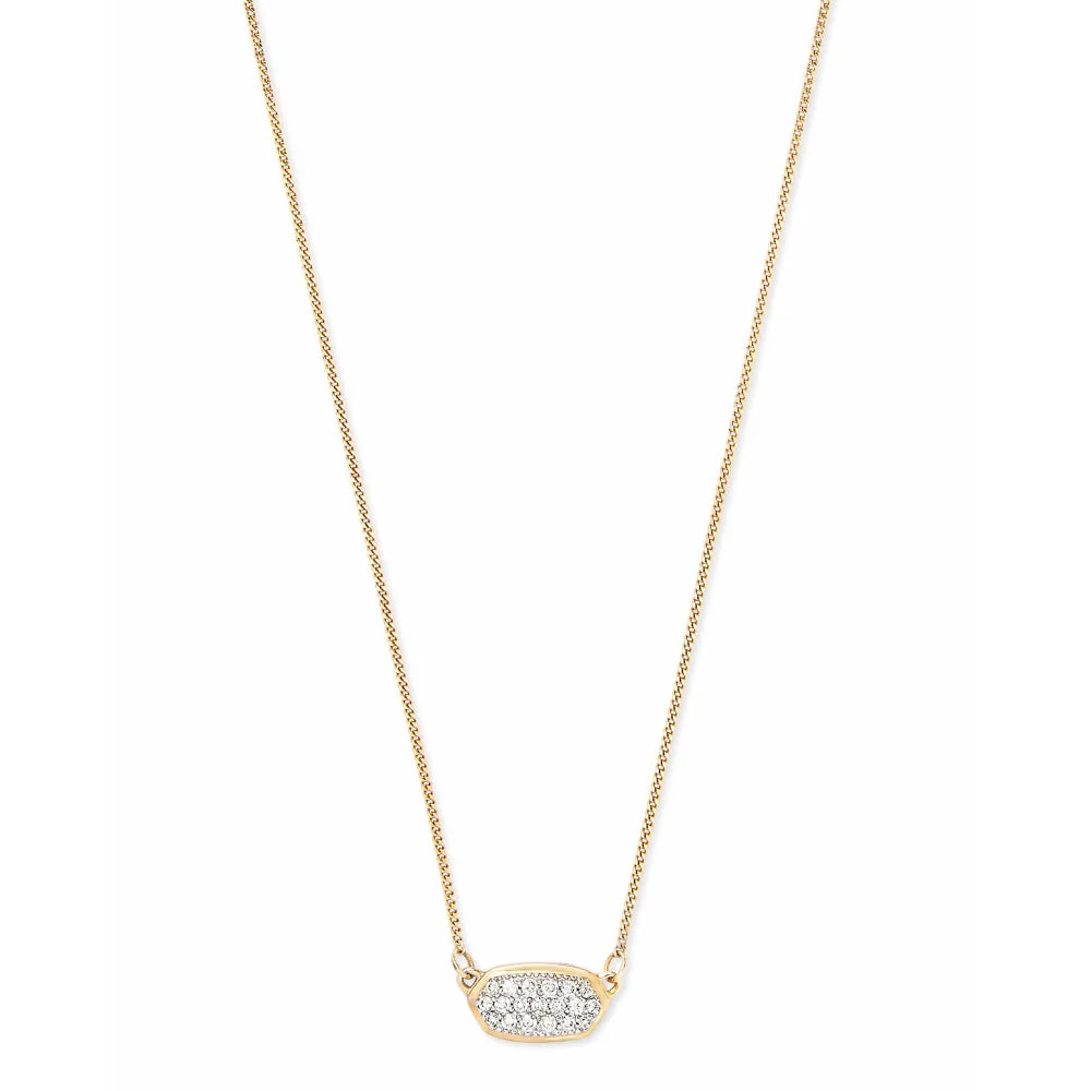 Kendra Scott Lisa 14k Gold Pave White Diamond Pendant Necklace - A Dainty and Sparkling Jewelry Piece