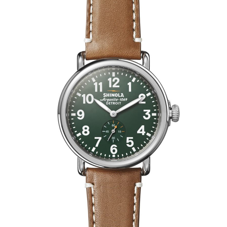 Shinola 41mm Green and Brown Runwell High - Accuracy Quartz Watch