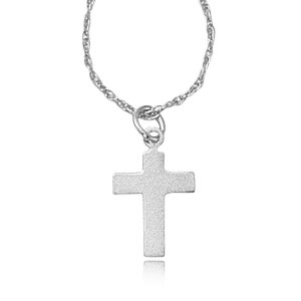 14k Gold Delicate Small Flat Cross Pendant Necklace for Stylish Look