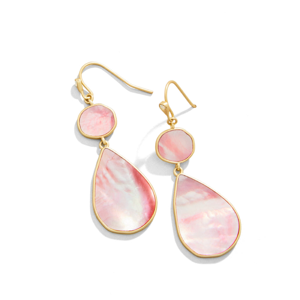 Gorgeous Pink Mother-of-Pearl Spartina Batina Style Earrings