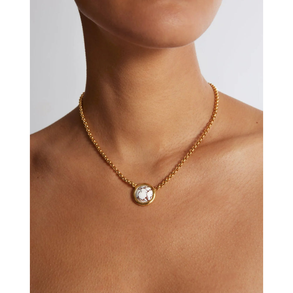 Anna Beck Medium-Sized White Buffalo Turquoise Gemstone Pendant Necklace for Women