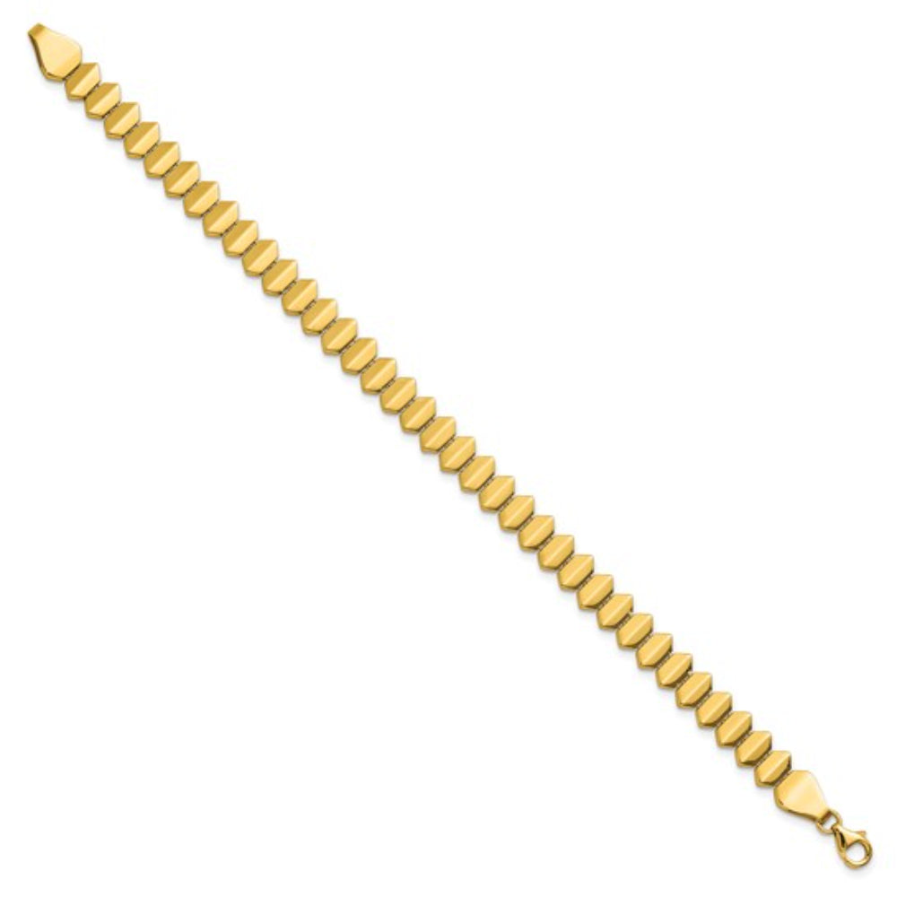 Exquisite 14k Gold Fancy Geometric Link Style Bracelet for Jewelry Lovers