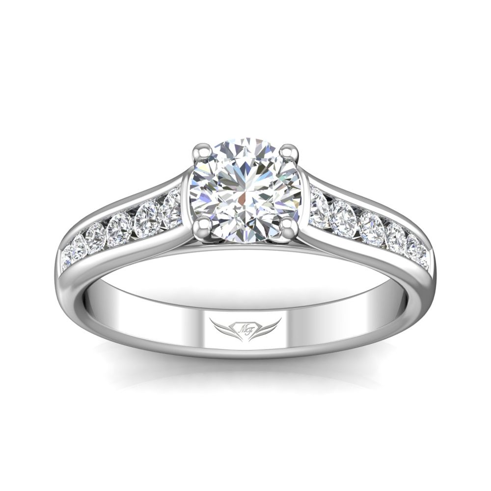 Martin Flyer 14k White Gold FlyerFit Channel Engagement Ring with Brilliant Diamonds