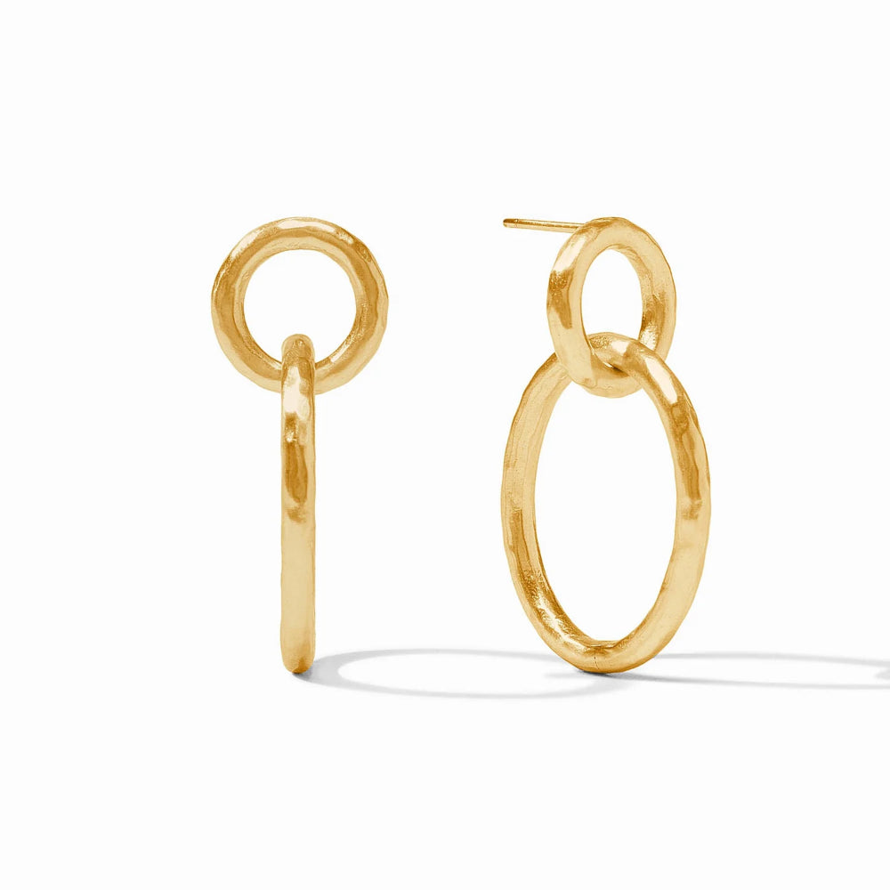Julie Vos 24K Gold Plated Catalina Link Earrings for Pierced Ears