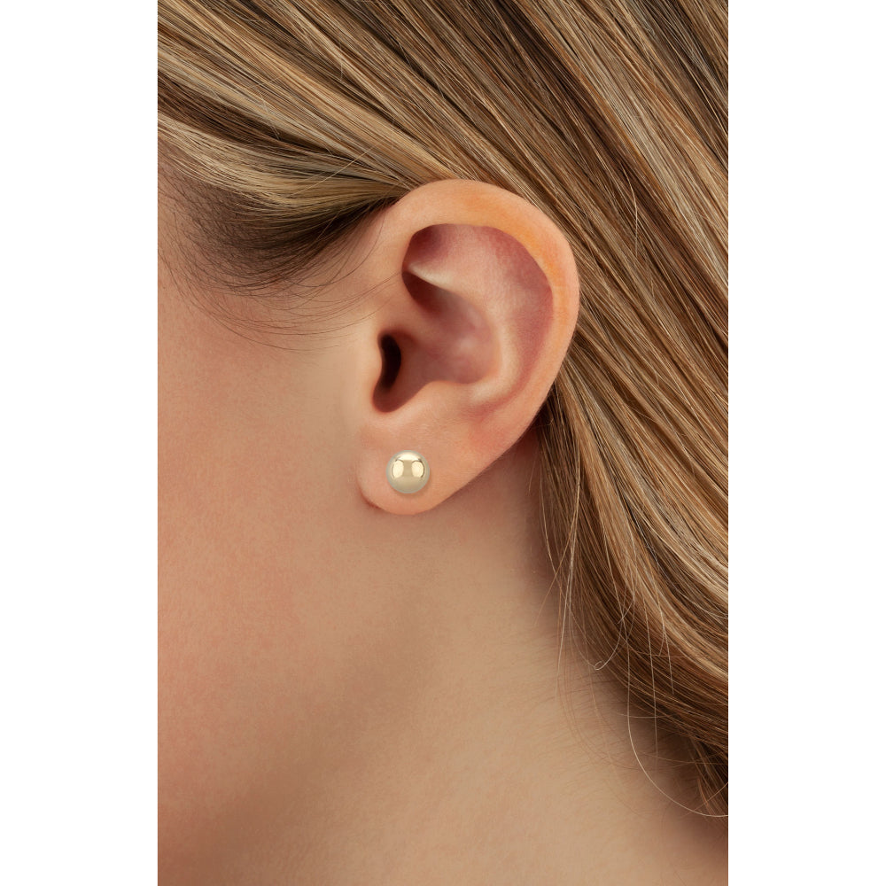 14k Yellow Gold Fashionable 10mm Ball Stud Earrings for All Occasions