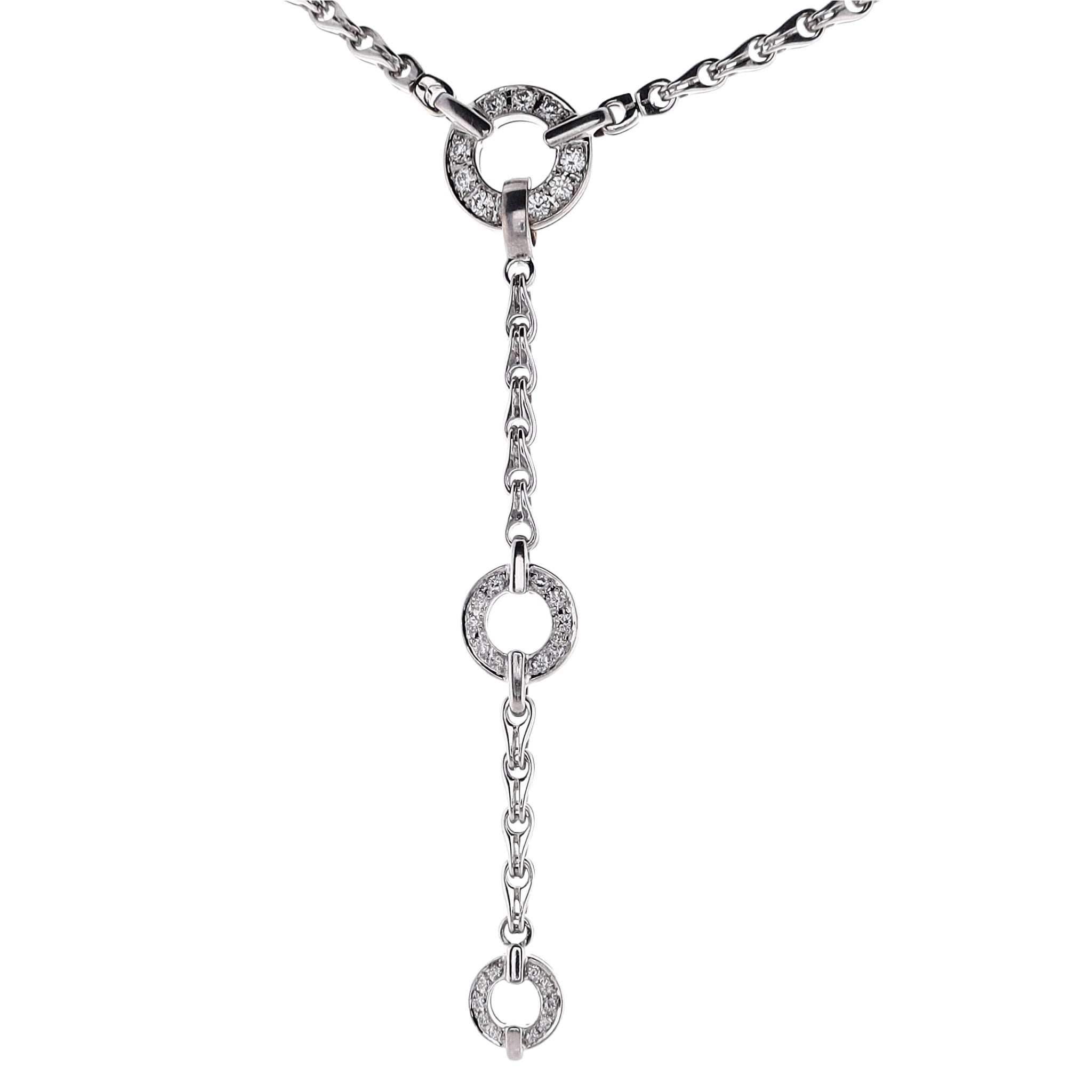 Estate Di Modolo Convertible 18 Karat White Gold Diamond Necklace with Tempia Design