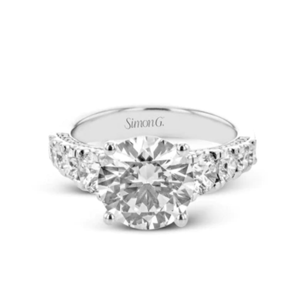 Simon G. 18k White Gold Round-Cut Diamond Engagement Ring