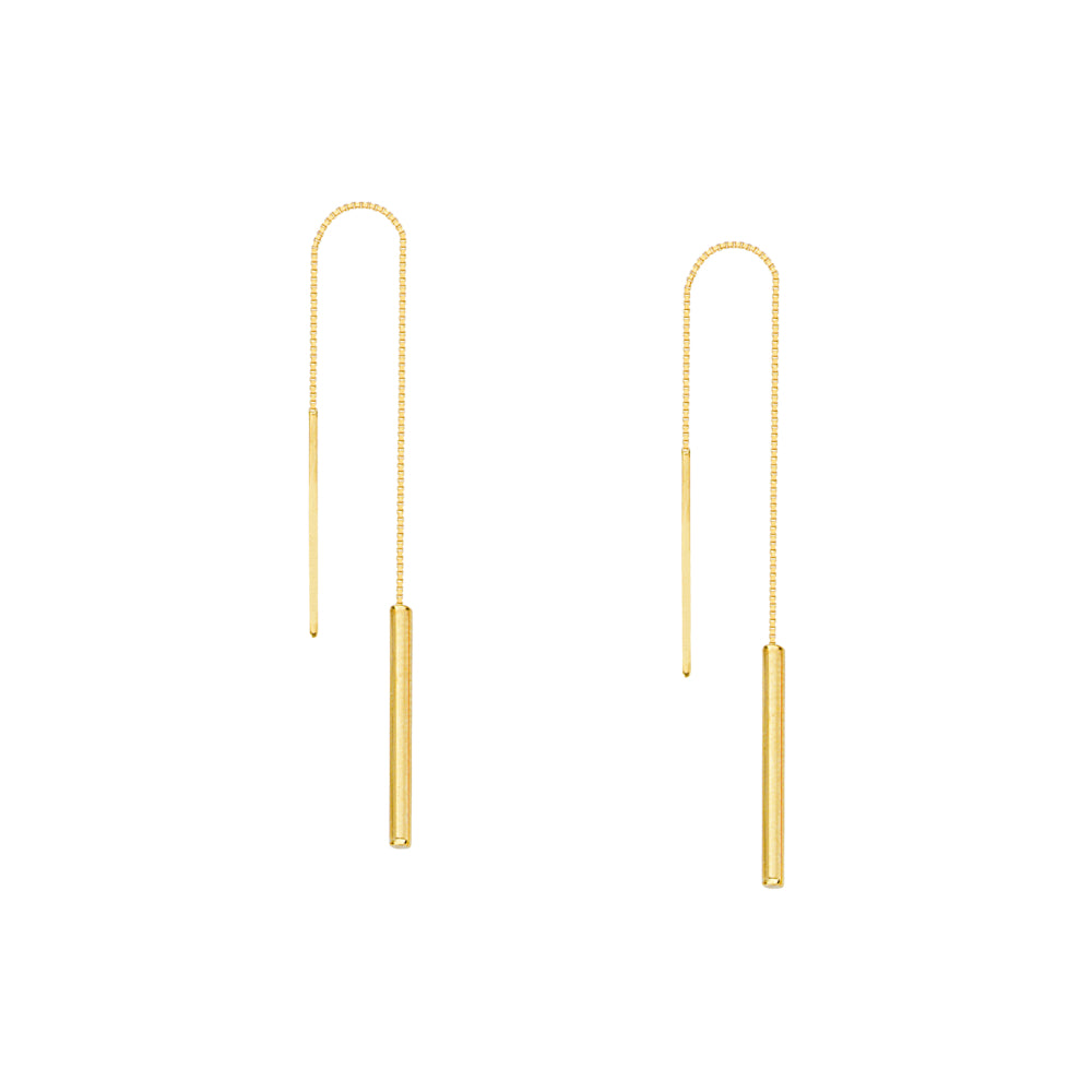 Stylish 14k Gold Threader Dangling Earrings for All-Day Comfort