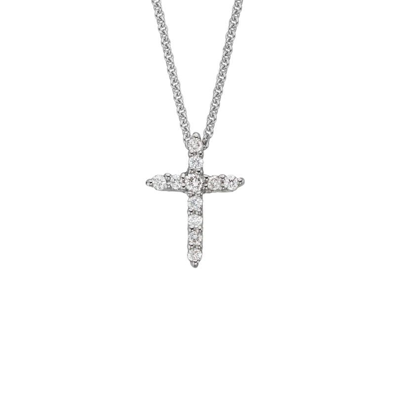Exquisite 14k Gold Diamond Cross Pendant Necklace for Fashion Lovers