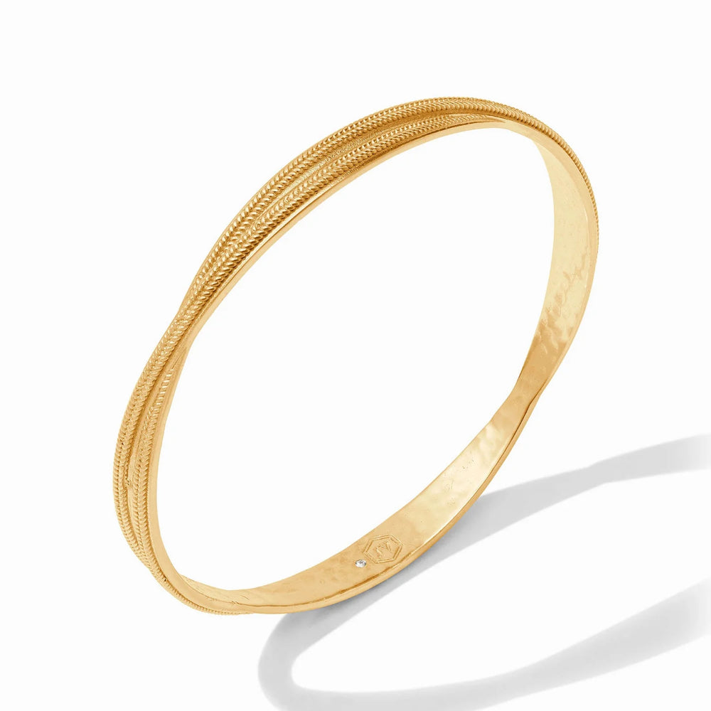 Julie Vos 24k Gold Plated Cheval Twist Bangle with 8-Inch Inner Circumference