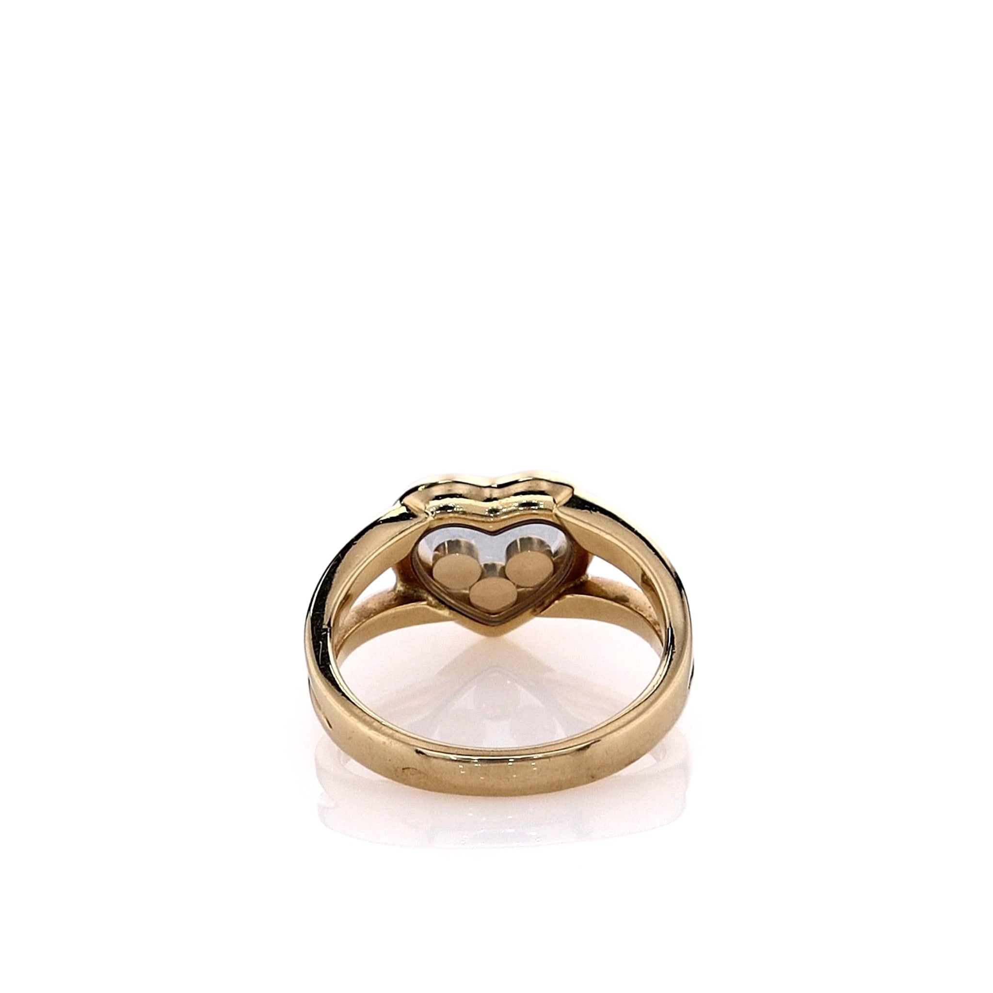 Chopard Estate 18k Yellow Gold Happy Heart Ring with Diamonds