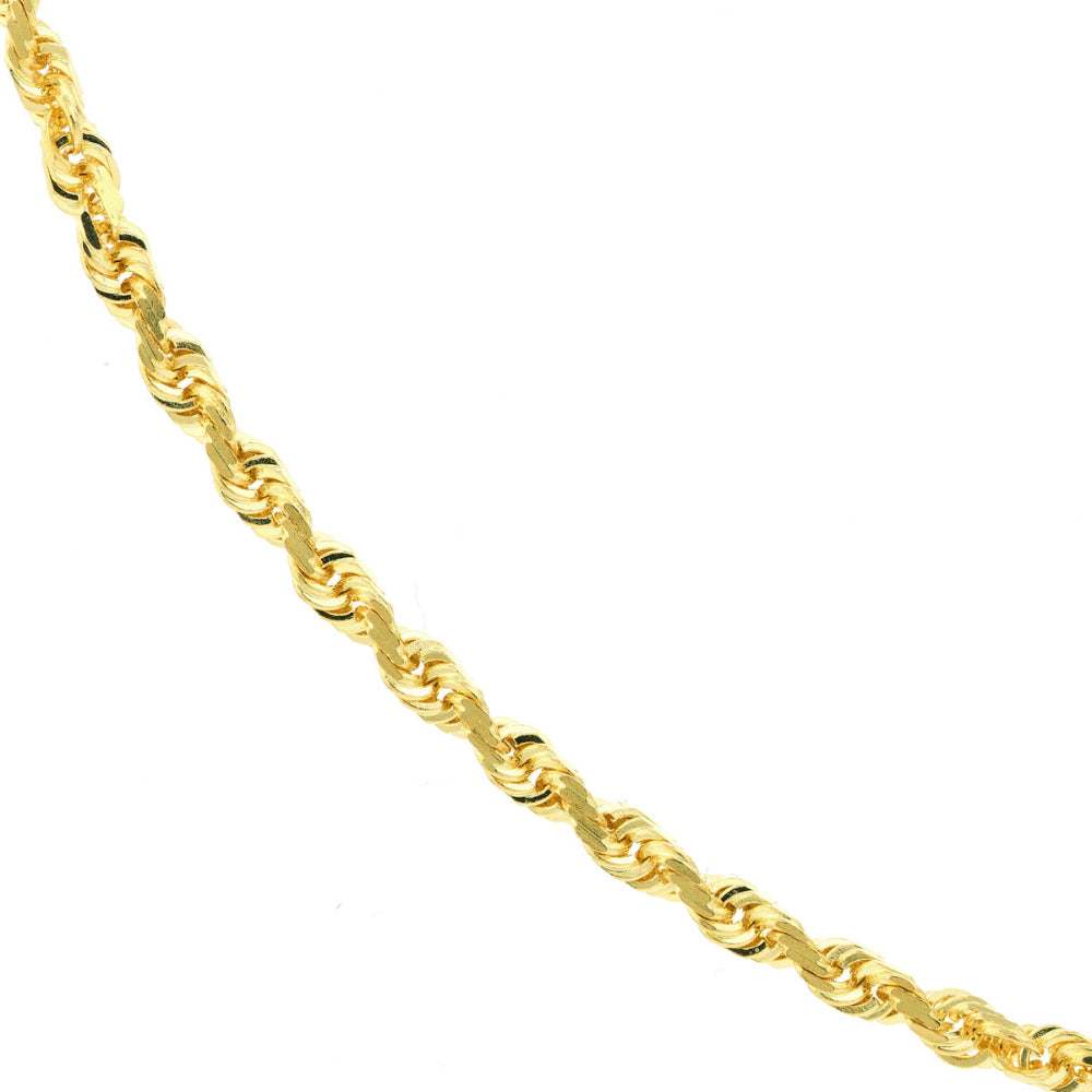 14k Gold 2.5mm Sparkling Diamond-Cut Rope Chain for Elegant Look