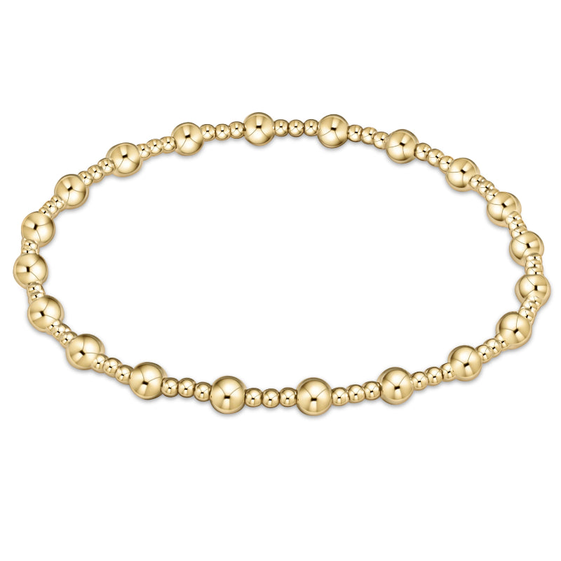 Enewton Classic Sincerity Pattern Gold Bead Bracelet with 4mm - 6mm Beads, 7.25 Inches Long, Extends Style