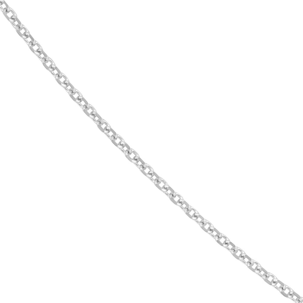 Sparkling 14k White Gold 1.5mm Diamond - Cut Cable Chain