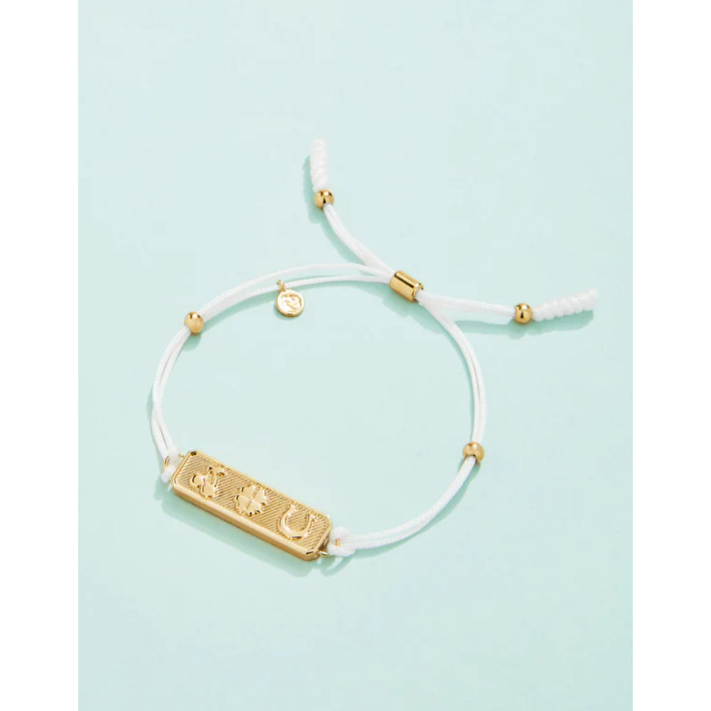 Spartina White Pickleball Shining Adjustable Slide Bracelet