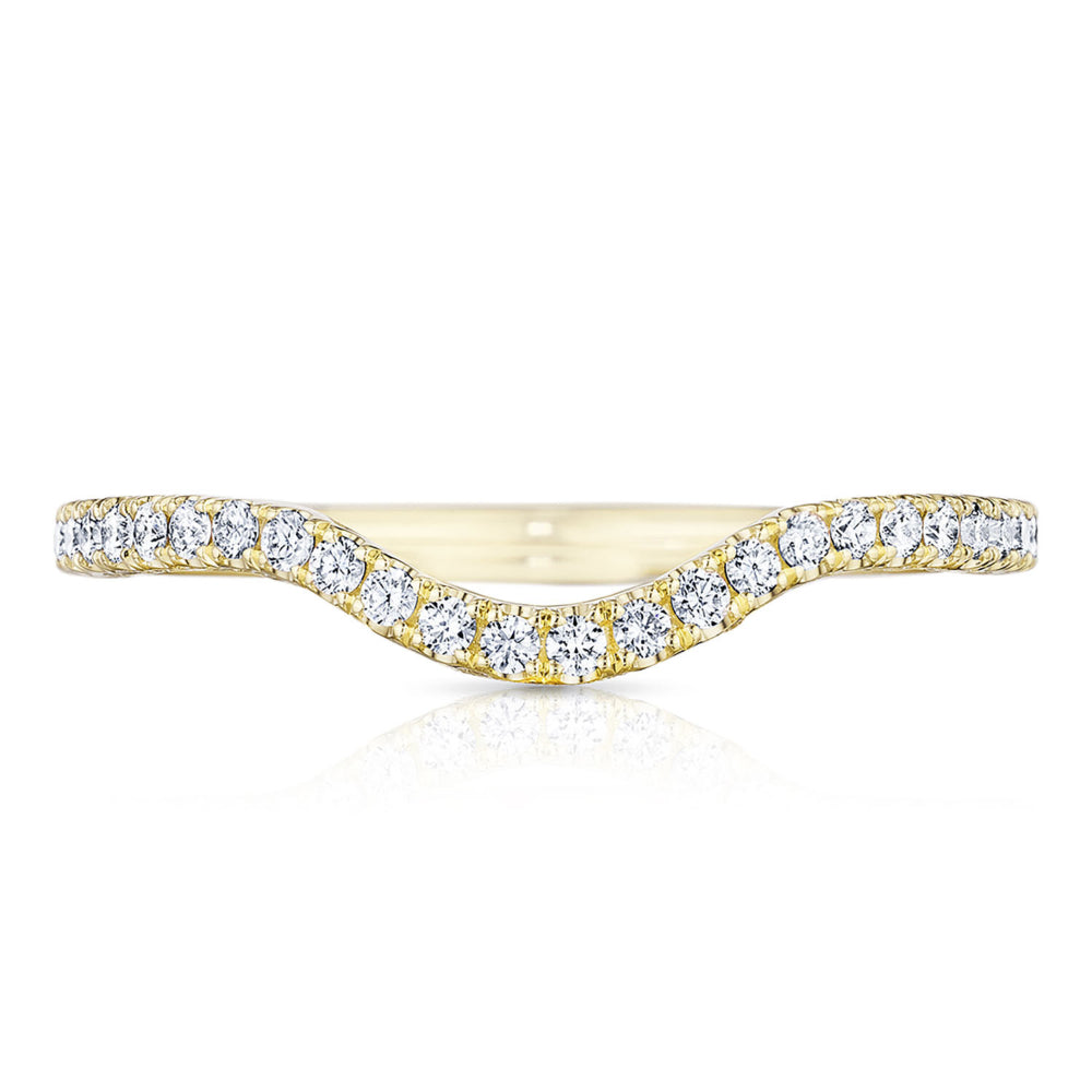 Tacori 18k Petite Right - Curved French Pavé Diamond Wedding Band for Unique Brides
