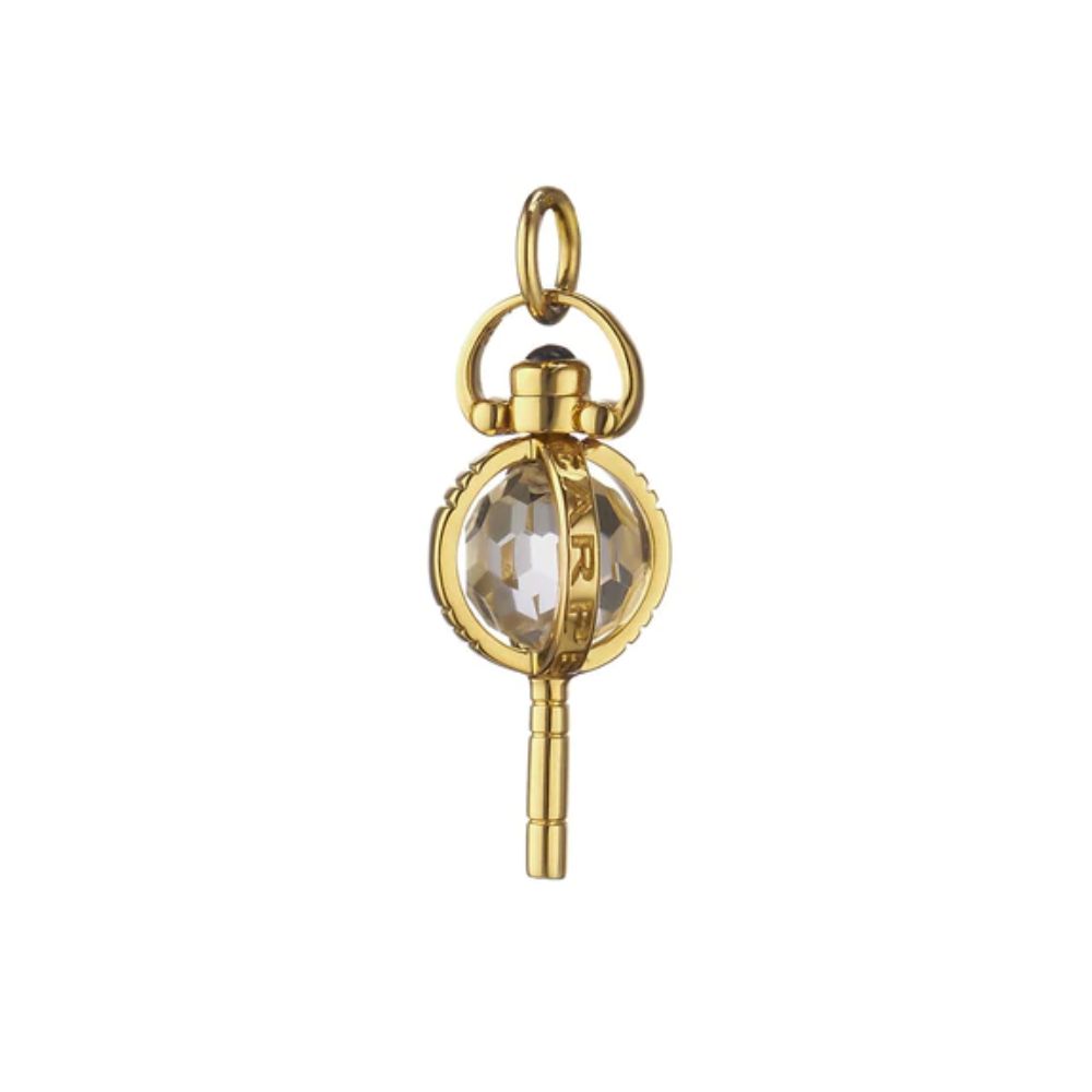 Monica Rich Kosann 18k Gold Mini 'Carpe Diem' Pocketwatch Key Charm