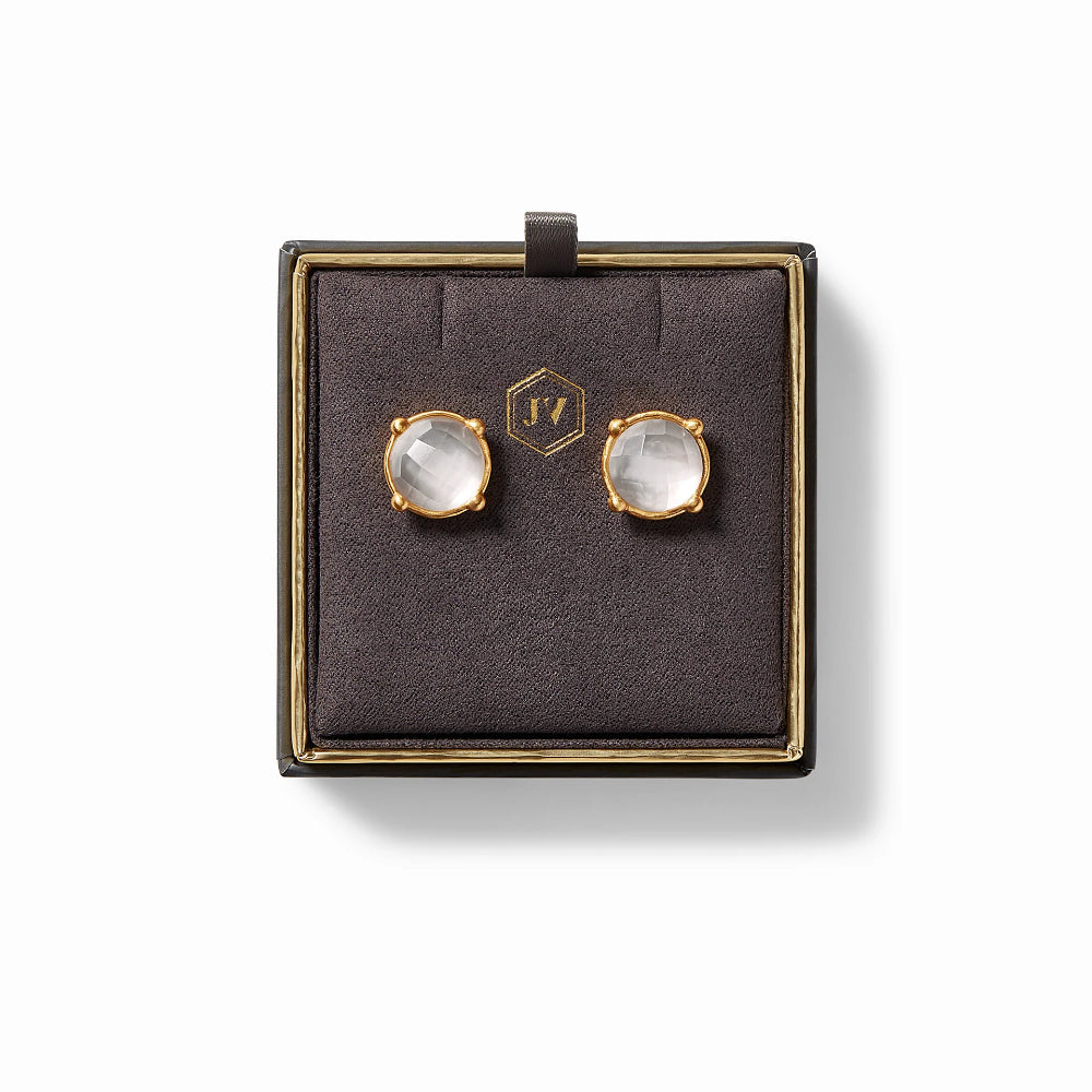 Julie Vos Honey-Style Stud Earrings with Sparkling Gemstone