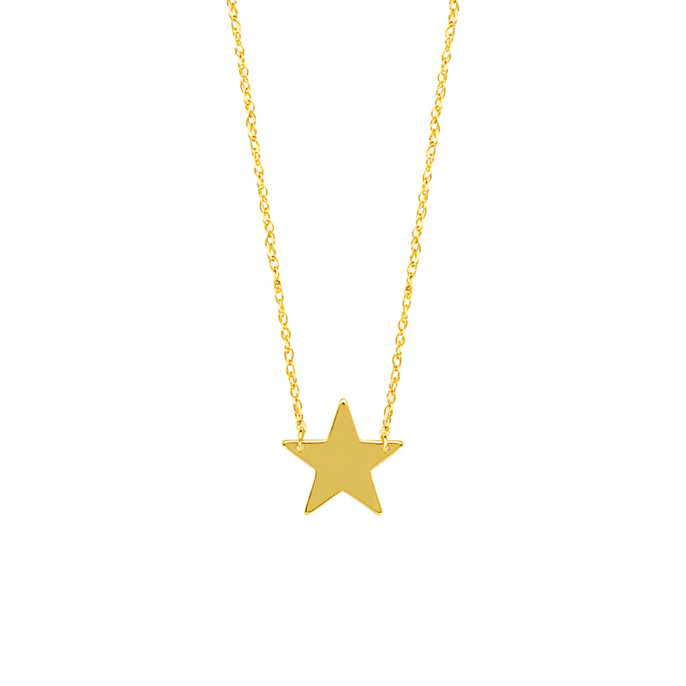 14k Yellow Gold Everyday Mini Star Shaped Necklace for Layering