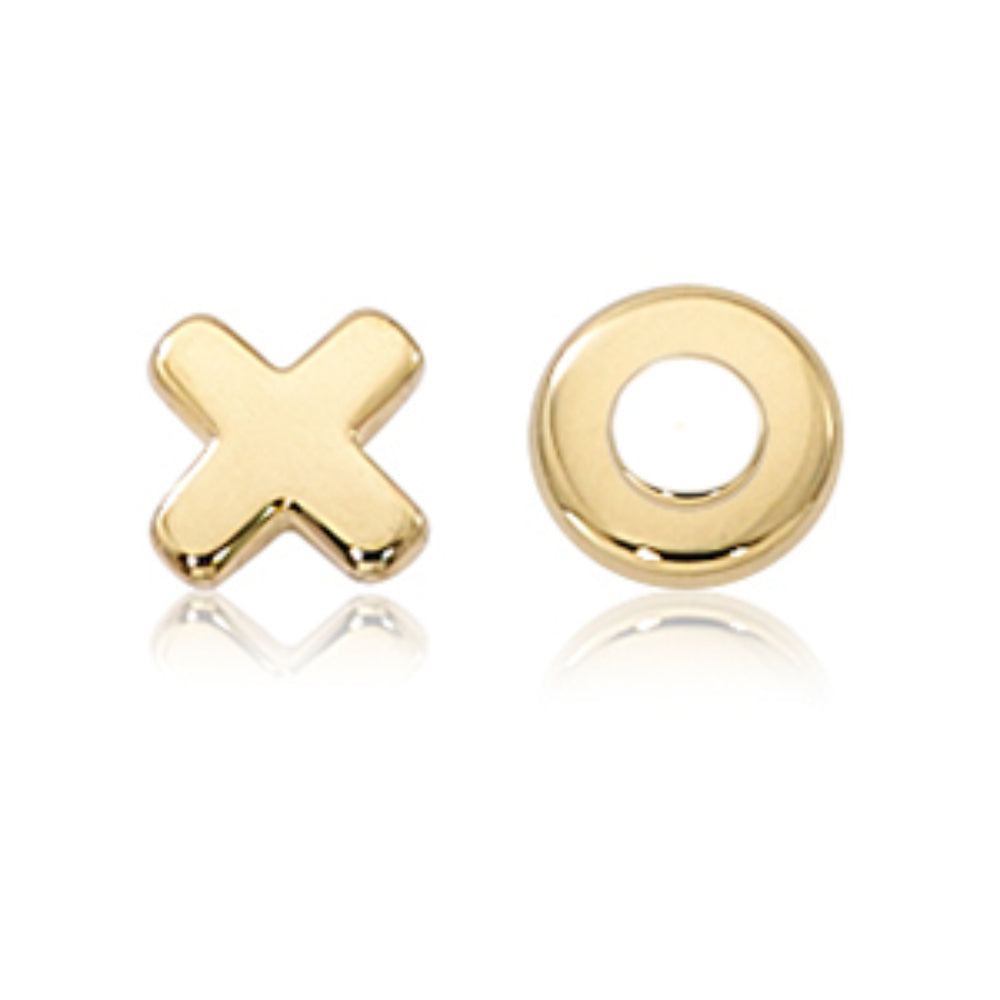 14k Gold Elegant Hug & Kiss Stud Earrings for Timeless Look